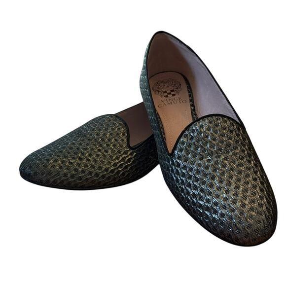 Vince Camuto textured pewter loafers 7 1/2B EUC - Picture 1 of 7